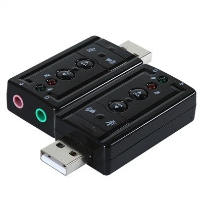USB na audio konektor Adaptér zvukovej karty s tlačidlom