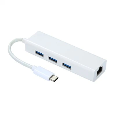 Biely zmontovaný ethernetový kábel USB C HUB