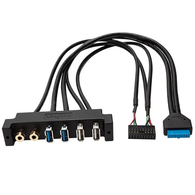 USB3.0 20 Kolík a 2,5 mm kryt K USB a 3,5 mm stereo jack kábel