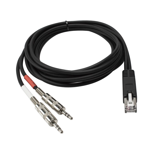Dvojitý 3,5 mm stereo kábel Rj45 samec