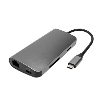 Prenosná viacportová dokovacia stanica USB C 8 v 1 pre PC Laptop Podporuje čítanie pamäťových kariet