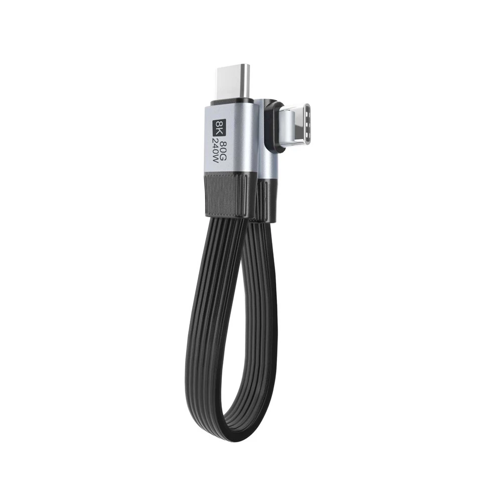 Left/Right Angled USB 4 80Gbps 8K/4K Display 240W Fast Charging FPC Cable best